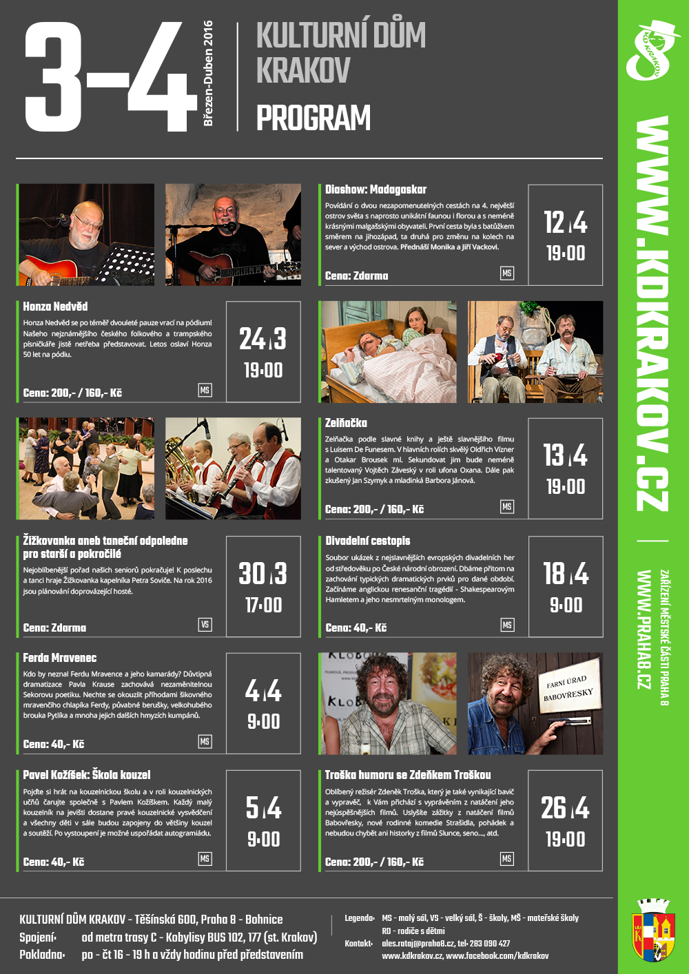 Program KD Krakov - březen a duben